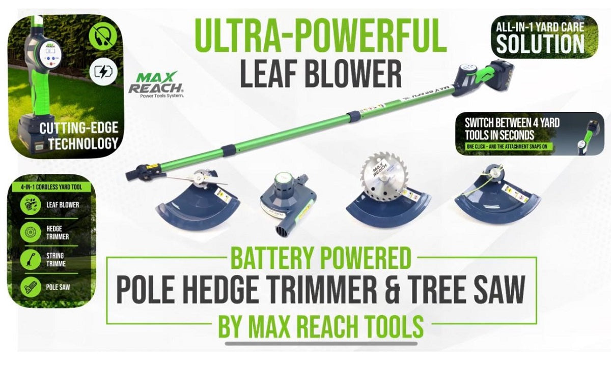 Max Reach® Tools 4-in-1 Cordless Yard Tool | Save Money