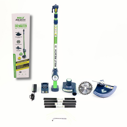 3-in-1 Cordless Lightweight Yard Tool – Hedge Trimmer / Leaf Blower (Air Broom) / Pole Saw / (10.0 Amps,11 ft. Reach) - Handheld - Whisper Quiet - Battery & Charger Included